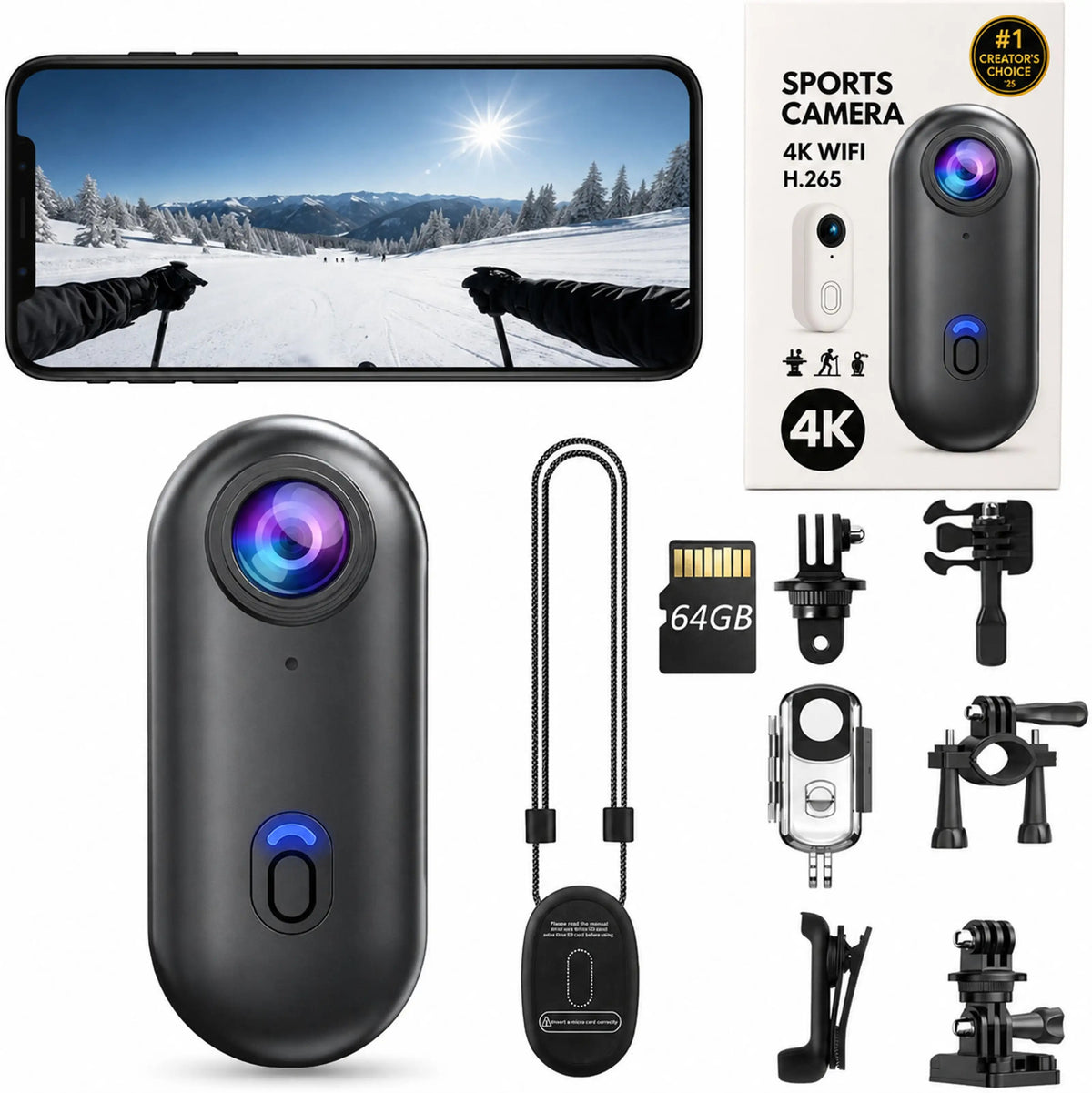 Mini 4K Ultra HD Action Camera | Portable Sports & Adventure Camera