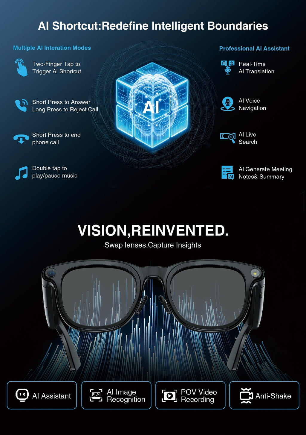 Valore Vision AI Glasses AG1 – Smart AI Wearable Glasses