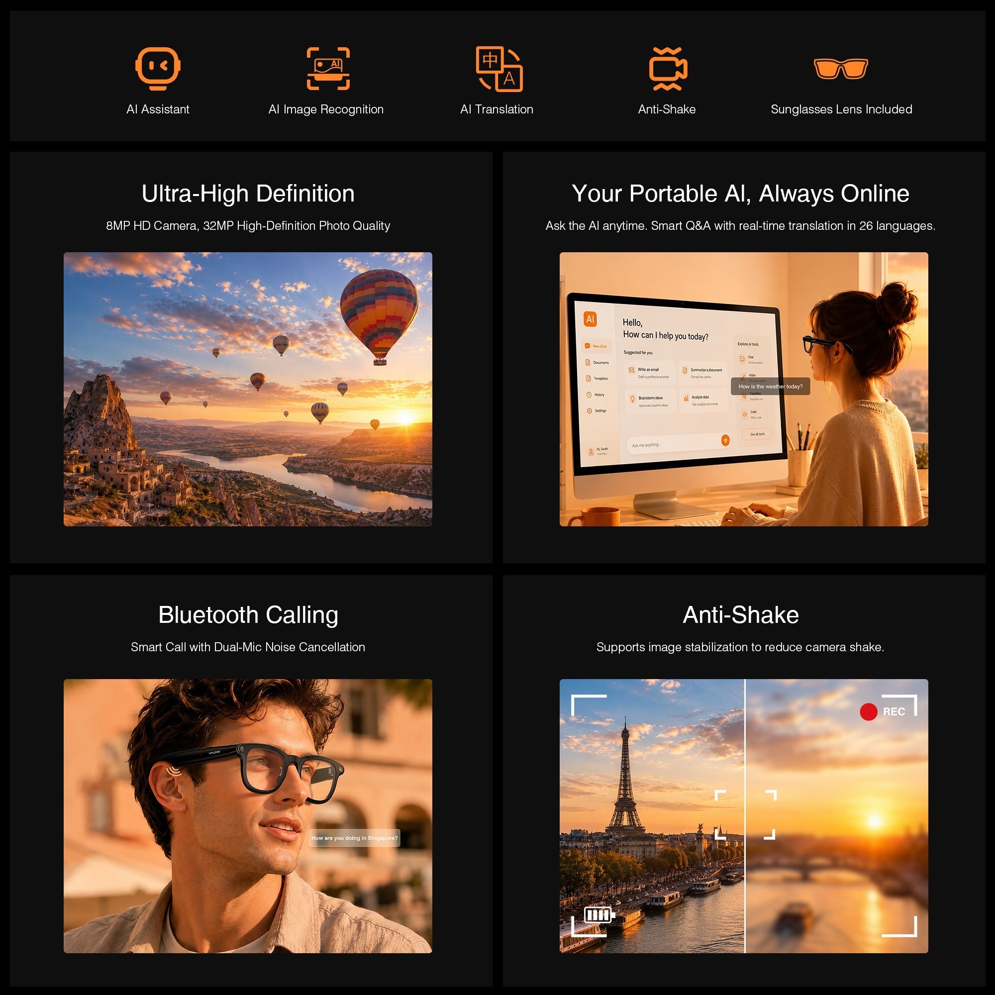 Valore Vision AI Glasses AG1 – Smart AI Wearable Glasses