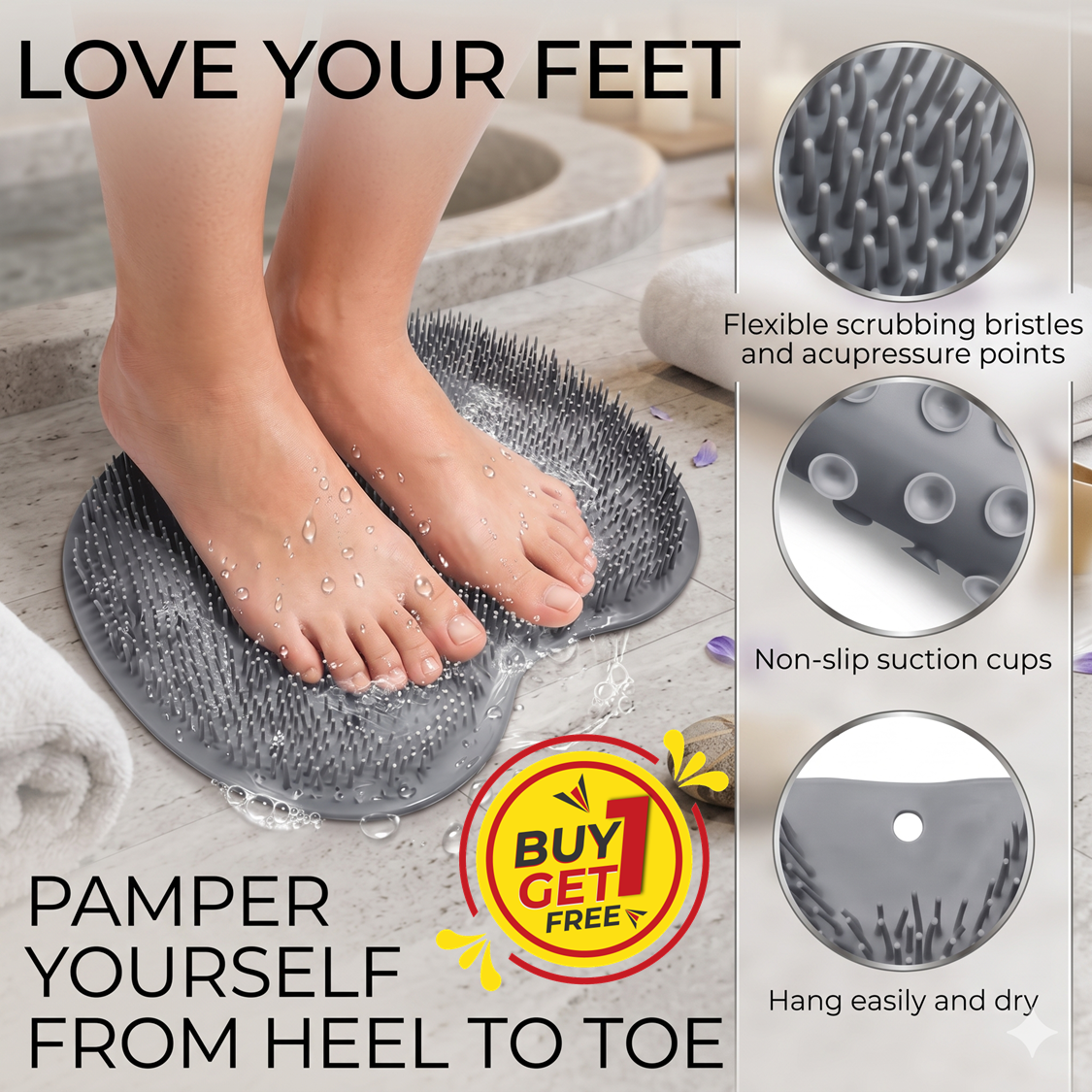 Silicone Foot Scrubber & Massager Mat |🔥BUY 1 GET 1 FREE🔥